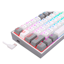 Teclado Mecánico Gaming Redragon FIZZ PRO 60%, Inalámbrico, Gris/Blanco, Switch RED, USB TIPO-C, 2.4Ghz, Bluetooth- K616-RGB