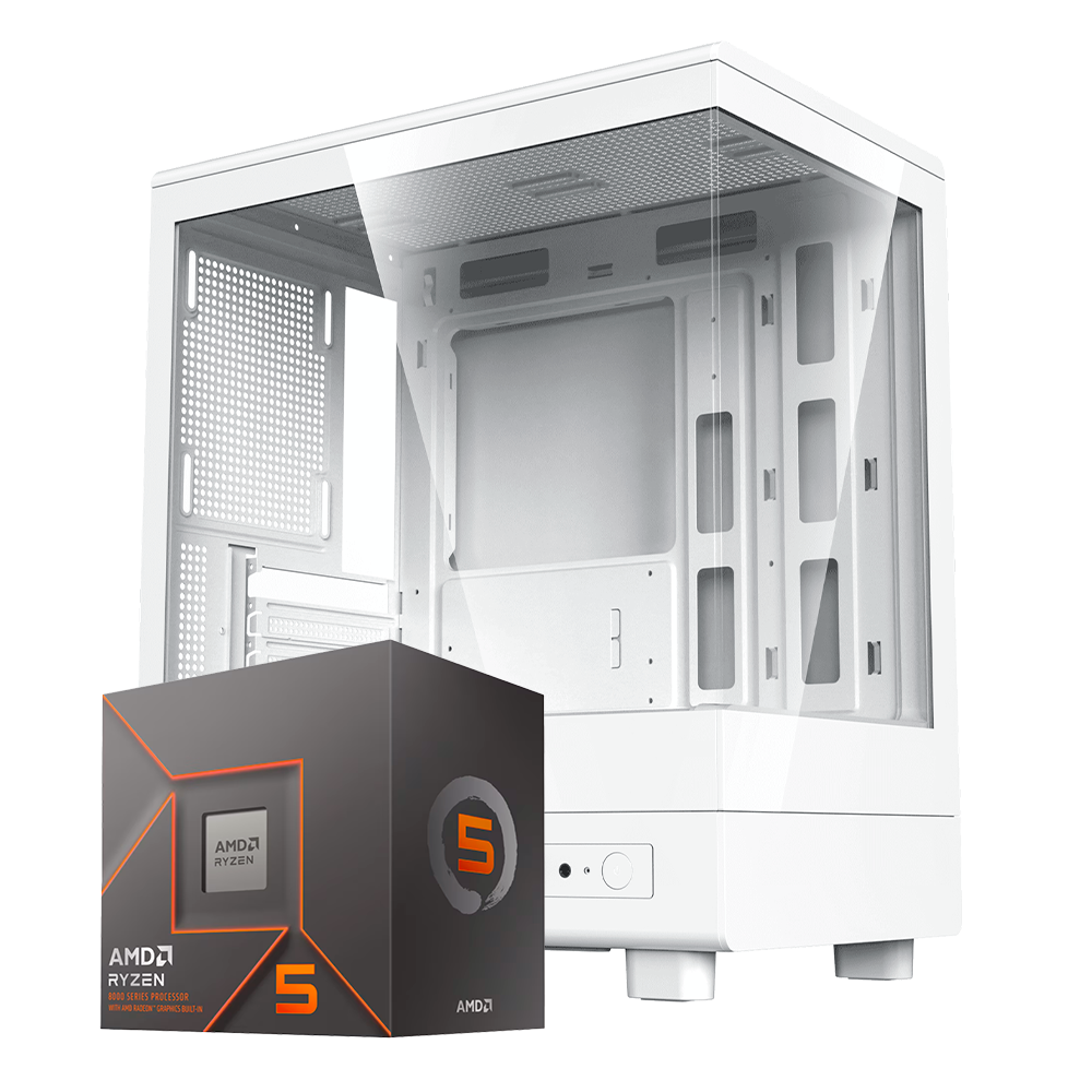 Pc White Ghost Ryzen 5 8500G, Radeon 740M, RAM 32GB DDR5, SSD 480GB, PSU 700W 80+