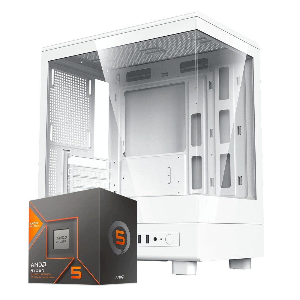Pc White Ghost 86 Ryzen 5 8600G, Radeon 760M, RAM 32GB DDR5, SSD 480GB, PSU 700W 80+