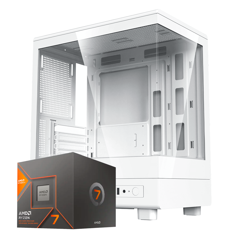 Pc White Ghost 87 Ryzen 7 8700G, Radeon 780M, RAM 32GB DDR5, SSD 480GB, PSU 700W 80+