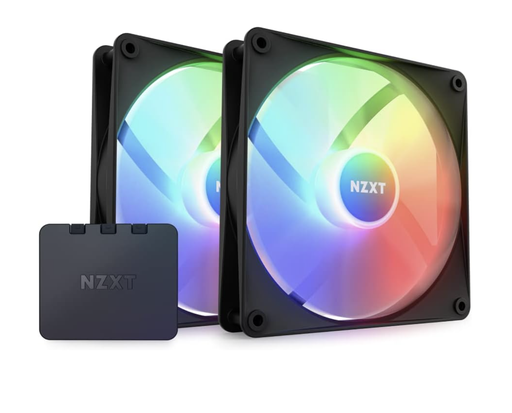 [12360] Ventilador NZXT F140 RGB Core Twin Pack – controlador RGB – 8 LED – Alta presión estática y flujo de aire – Software CAM – Negro