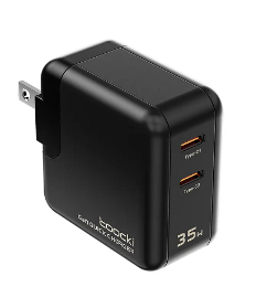 [13108] Cargador TOOCKI TIPO C x2 - 35W, Fast Charge Black, TCT2C-STA01