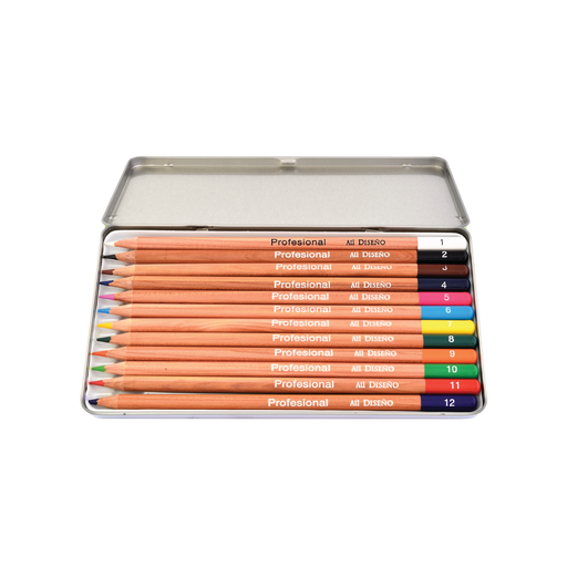[ART13842] Estuche Metalico Lapices de color profesional con 12 ATL