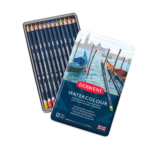 [ART21351] Caja Metal Lápices de Colores Derwent Watercolour Acuareables 12 unidades  