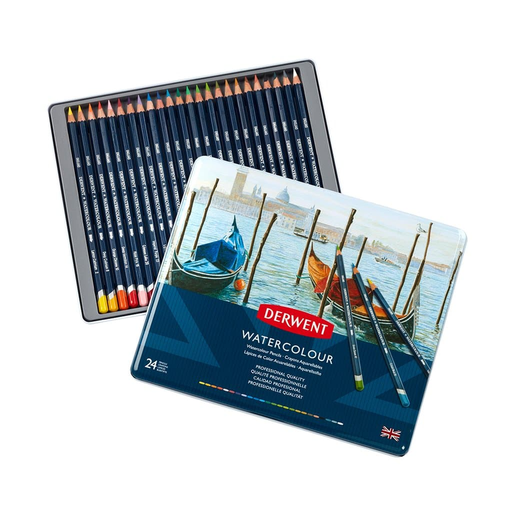 [ART21352] Caja Metal Lápices de Colores Derwent Watercolour Acuareables 24 unidades