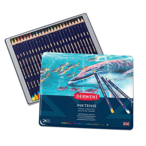 [ART21368] Caja Metal Lápices de Colores Derwent Inktense Pencils Acuareables 24 unidades         