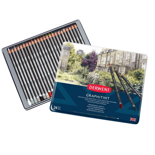 [ART21372] Caja Metal Lápices de Colores Derwent Graphitint Acuareables 24 unidades          