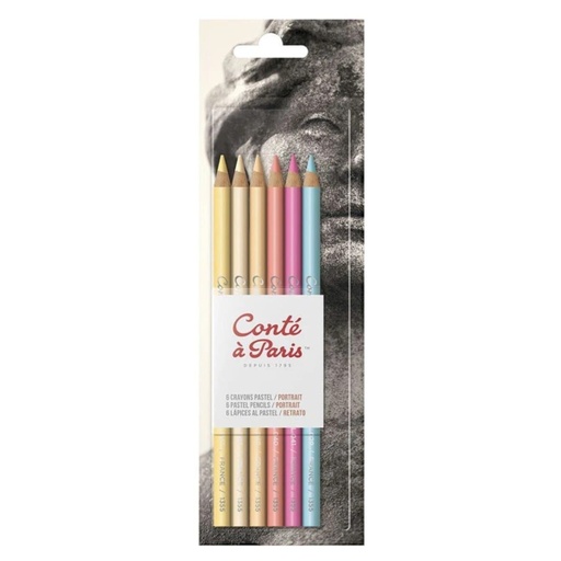 [14936] Lapices Pastel  Retrato con 6 colores - Conté