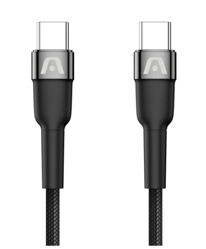 [15924] Cable de Carga Trenzado Argom 65 W, TIPO C A TIPO C, 10 PIES/3 M - DURA SPEED, ARG-CB-0048BK