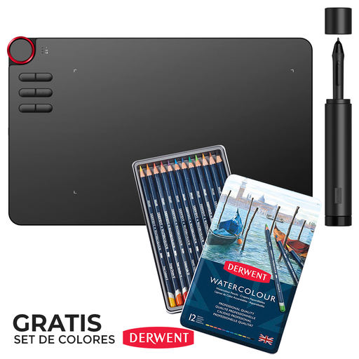 [16643] Tableta de dibujo XP PEN Deco 03 Inalámbrica 25.4x14cm (10x5.62&quot;) - Black/Red  + GRATIS 12 Pack Colores Acuarelables  - KT