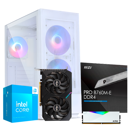 [16870] PC Starlight Core - i3 14100,  RTX 3050 6GB, 16 RAM DDR4, 256GB M.2, 600W 80+ Wh