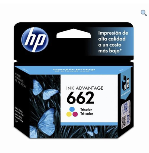 [10195] Cartucho de Tinta HPc CZ104AL 662 Tricolor Ink Cartridge 100  pages